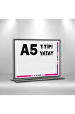 T Tipi A5 Pleksi Föylük Broşürlük-yatay A5 Föylük-50 li Paket