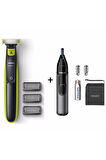Oneblade Şekillendirici Tıraş Makinesi + Kaş, Burun Ve Kulak Kılı Makinesi Hediye
