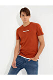 Bakır Slim Fit Bisiklet Yaka T-shirt