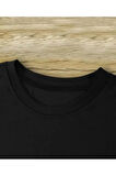 Kız\Erkek Çocuk Beyaz-Siyah İtalia Baskılı Şort-Tshirt Takım