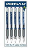My-Sing Gel 1.0 mm Mavi Roller Imza Kalemi 5 Adet