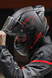 Rapid 2 Race Takaroa Mat Si?yah-kirmizi Kask