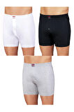Erkek Gri 6'lı Paket Penye Boxer Me010