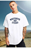 WRSTBHVR Baskılı Oversize Pamuk Tshirt