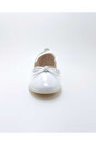 Kız Çocuk Ayakkabı lastikli Fiyonklu Babet Beyaz