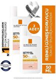 La Roche Posay Anthelios Uvmune400 Spf50+ İnvisible Fluid Tinted 50 Ml - 2 ADET - SKT:09/2026