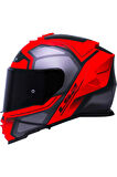 Storm 2 Faster Mat Kırmızı Fullface Motosiklet Kaskı Siyah Camlı