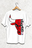 Oversize Chicago Bulls Tasarım Baskılı Tişört