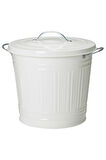 Knodd Çöp Kutusu 16 Litre, Çelik, Beyaz Renk Kapaklı