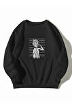 LUNAVISITA Sweatshirt Baskılı Bisiklet Yaka