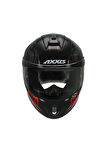 AXXIS Draken S Maori Devil B5 Matt Red Kapalı Motosiklet Kaskı + Yedek Siyah Vizör