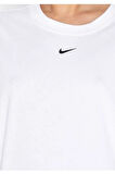 Sportswear Oversized T-shirt Unisex Nakış Swooslu Beyaz Tişört
