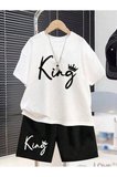 Erkek Çocuk King Baskılı Şort T-shirt Takım (1 YAŞ BÜYÜK ALINIZ) nn