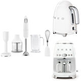 Smeg Beyaz Kettle-Filtre Kahve Makinesi ve El Blender Seti