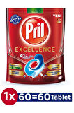 Pril Excellence Bulaşık Makinesi Deterjanı 60 Kapsül x 3 Adet
