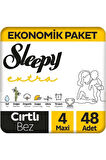Sleepy Extra Bebek Bezi 4 Numara Maxi 48 Adet 