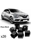 Megane 4 Hatchback 2016-2023 Model Arası Uyumlu (20 ADET) Bijon Kapağı Takım Piyano Siyah