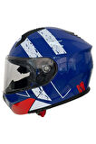 966 V2 Çene Açılır  Kask Mavi S