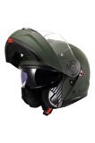 STROBE 2 MAT YEŞİL ÇENEDEN AÇILIR MOTOSİKLET KASKI