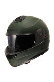 STROBE 2 MAT YEŞİL ÇENEDEN AÇILIR MOTOSİKLET KASKI
