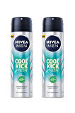 2 Adet Men Cool Kick Fresh Erkek Deodorant Sprey 150 Ml