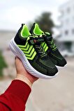 Siyah - Lafonten Unisex Mikrofiber Triko Çocuk Spor Ayakkabı