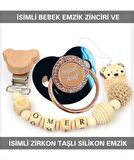 Sahi Aksesuar İsimli Bebek Emzik Zinciri ve İsimli Silikon Emzik Seti