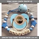 Sahi Aksesuar İsimli Bebek Emzik Zinciri ve İsimli Bebek Silikon Emzik (0-6 Ay