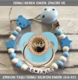 Sahi Aksesuar İsimli Bebek Emzik Zinciri ve İsimli Bebek Silikon Emzik (0-6 Ay