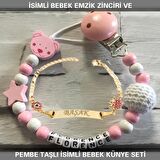Sahi Aksesuar İsimli Bebek Emzik Zinciri ve İsimli Bebek Künye Seti