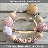 Sahi Aksesuar İsimli Bebek Emzik Zinciri ve İsimli Bebek Künye Seti