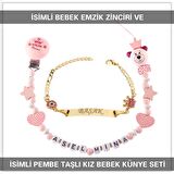 Sahi Aksesuar İsimli Bebek Emzik Zinciri ve İsimli Bebek Künye Seti BEZYI556