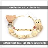 Sahi Aksesuar İsimli Bebek Emzik Zinciri ve İsimli Bebek Künye Seti BEZYI565