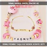 Sahi Aksesuar İsimli Bebek Emzik Zinciri ve İsimli Bebek Künye Seti BEZYI567