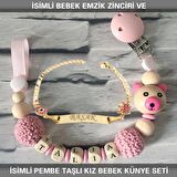 Sahi Aksesuar İsimli Bebek Emzik Zinciri ve İsimli Bebek Künye Seti BEZYI593