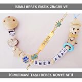 Sahi Aksesuar İsimli Bebek Emzik Zinciri ve İsimli Bebek Künye Seti BEZYI602