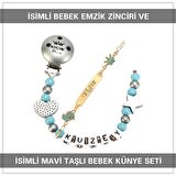 Sahi Aksesuar İsimli Bebek Emzik Zinciri ve İsimli Bebek Künye Seti BEZYI608