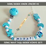 Sahi Aksesuar İsimli Bebek Emzik Zinciri ve İsimli Bebek Künye Seti BEZYI609