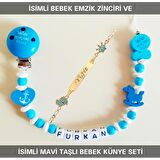 Sahi Aksesuar İsimli Bebek Emzik Zinciri ve İsimli Bebek Künye Seti BEZYI615