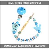 Sahi Aksesuar İsimli Bebek Emzik Zinciri ve İsimli Bebek Künye Seti BEZYI639