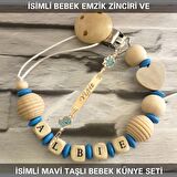 Sahi Aksesuar İsimli Bebek Emzik Zinciri ve İsimli Bebek Künye Seti BEZYI650
