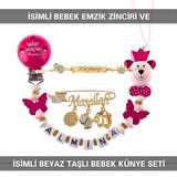 Sahi Aksesuar İsimli Bebek Emzik Zinciri ve İsimli Bebek Künye Seti BEZYI676