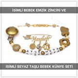 Sahi Aksesuar İsimli Bebek Emzik Zinciri ve İsimli Bebek Künye Seti BEZYI699