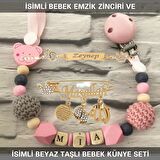 Sahi Aksesuar İsimli Bebek Emzik Zinciri ve İsimli Bebek Künye Seti BEZYI717