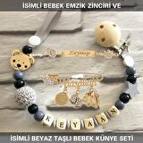 Sahi Aksesuar İsimli Bebek Emzik Zinciri ve İsimli Bebek Künye Seti BEZYI729