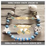 Sahi Aksesuar İsimli Bebek Emzik Zinciri ve İsimli Bebek Künye Seti BEZYI735