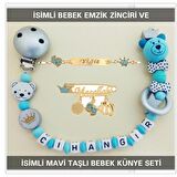 Sahi Aksesuar İsimli Bebek Emzik Zinciri ve İsimli Bebek Künye Seti BEZYI737