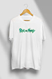 Rick And Morty Beyaz O Yaka %100 Pamuk Unisex Oversize T-shirt