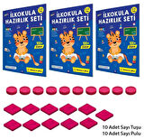 Y.Z. 3-6 Yaş İlkokula Hazırlık Seti (Toplama Çıkarma İşlem Becerisi, Geometrik Şekiller, Ritmik Sayma, Problem Çözme, Düşünme Becerileri)