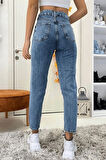 Mom Karyıkama Mom Süper Yüksek Bel Mom Jeans